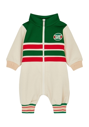 Gucci Kids Panelled Jersey Babygrow - Multicoloured