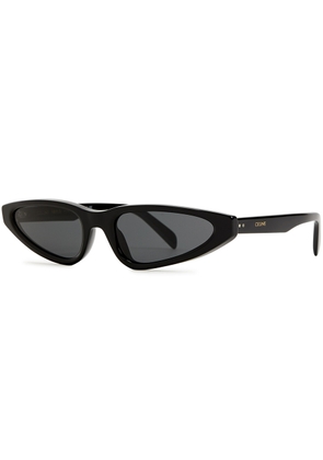 Celine Narrow Cat-eye Sunglasses, Sunglasses, Black, Transparent