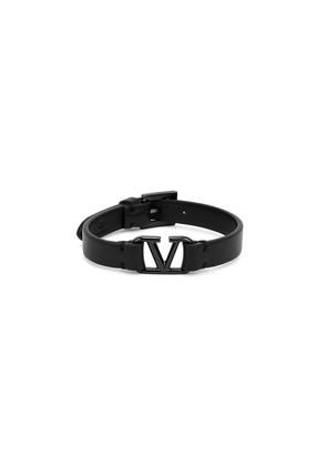 Valentino Valentino Garavani VLogo Leather Bracelet - Black