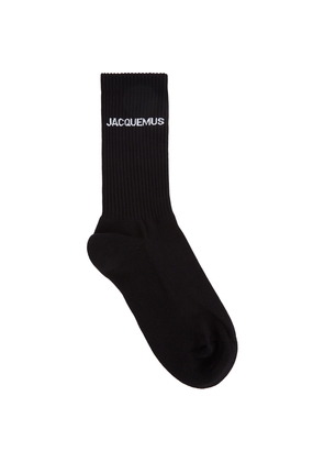 Jacquemus Les Chaussettes Black Logo Cotton-blend Socks - 39-42