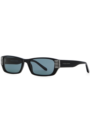Linda Farrow Luxe Linda Farrow Luxe X Magda Butrym Embellished Rectangle-frame Sunglasses - Black - One Size