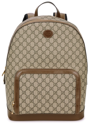 Gucci GG Supreme Monogrammed Backpack - Beige