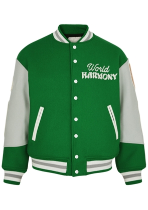 Saint Mxxxxxx Appliquéd Wool-blend Varsity Jacket - Green - M