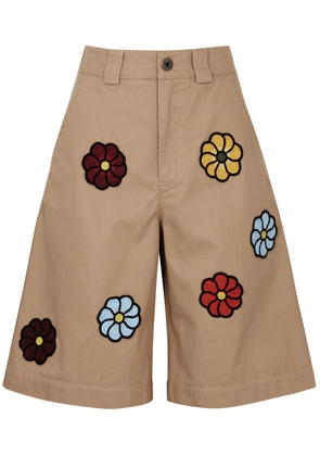 Moncler 1 Moncler JW Anderson Floral Cotton Shorts - Beige - 6