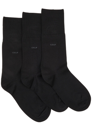Cdlp Logo-intarsia Stretch-jersey Socks - set of Five - Black - 39-42