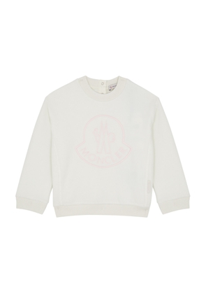 Moncler Kids Logo-embroidered Fleece Sweatshirt - Cream