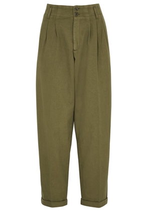 Ymc Keaton Stretch-cotton Trousers - Olive - L (UK14 / L)