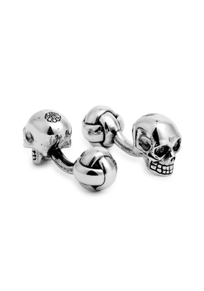 Alexander Mcqueen Skull Crystal-embellished Cufflinks - Silver