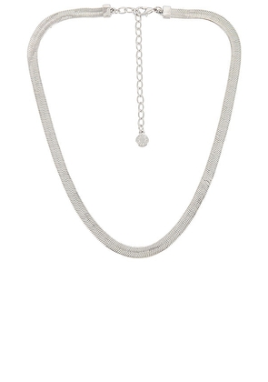 BaubleBar Gia Herringbone Necklace in Metallic Silver.