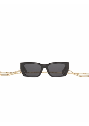Burberry B motif rectangular-frame sunglasses - Black