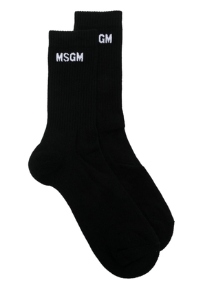 MSGM fine-ribbed logo socks - Black