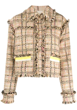 MSGM tweed cropped jacket - Neutrals