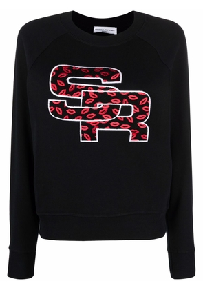 Sonia Rykiel lip logo-embroidered organic cotton sweatshirt - Black