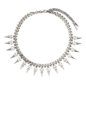 Alessandra Rich crystal spike-embellished necklace - Silver