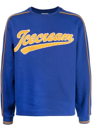 ICECREAM logo appliqué cotton sweatshirt - Blue