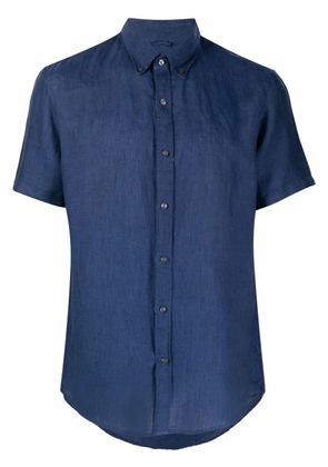 Michael Kors button-down short-sleeve linen shirt - Blue