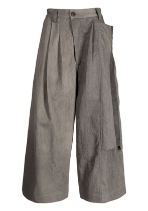 Ziggy Chen detachable-panel wide-leg trousers - Grey