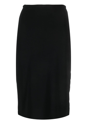 Norma Kamali high-waist side-slit pencil skirt - Black