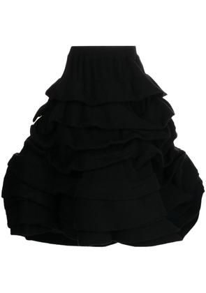 Comme Des Garçons ruffled-detail tiered midi skirt - Black