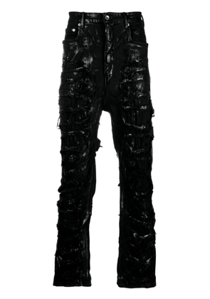 Rick Owens DRKSHDW Geth distressed straight-leg jeans - Black