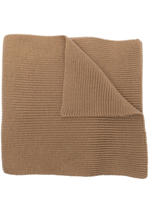 Woolrich ribbed-knit wool scarf - Neutrals