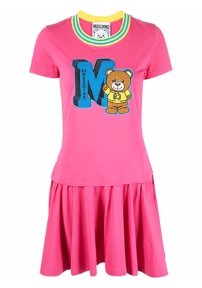 Moschino logo-embroidered T-shirt dress - Pink