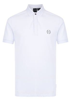 Armani Exchange logo-print polo shirt - White