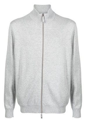 Armani Exchange logo-embroidered zipped cardigan - Grey