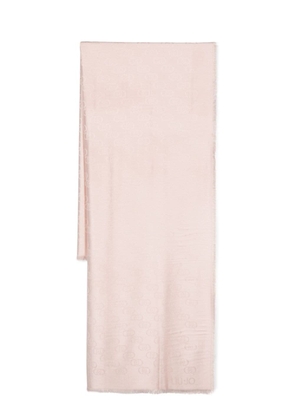 LIU JO jacquard logo-motif scarf - Pink