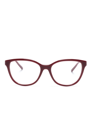 Emporio Armani polished-effect cat-eye glasses - Red