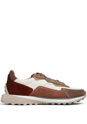 Magnanni panelled lace-up sneakers - Brown