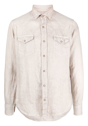 Eleventy long-sleeve button-up shirt - Neutrals