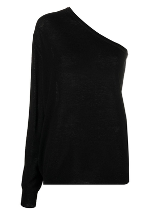 The Frankie Shop Bianca one-shoulder knitted top - Black