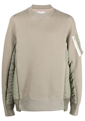 sacai panelled-design sweatshirt - Green