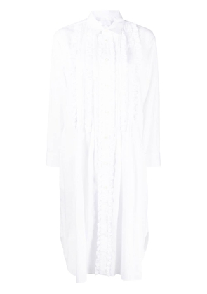 Comme des Garçons TAO pleat-ruffled detail shirt detail - White