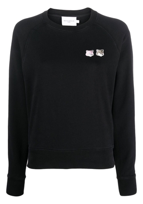 Maison Kitsuné Fox-patch cotton sweatshirt - Black