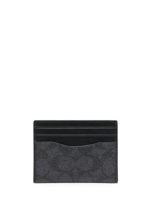 Coach logo-print leather card holder - Black