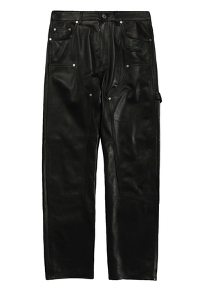 Off-White straight-leg leather trousers - Black