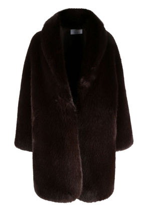 Giuseppe Di Morabito single-breasted faux-fur coat - Brown