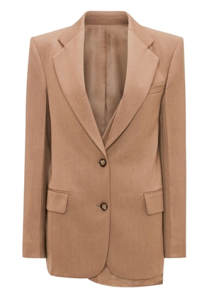 Victoria Beckham asymmetric double-layered blazer - Brown