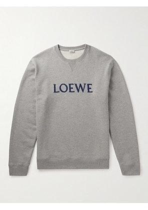 LOEWE - Logo-Embroidered Cotton-Jersey Sweatshirt - Men - Gray - XXS