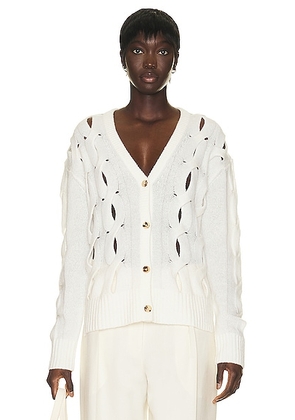 Helmut Lang Twisted Cardigan in Ivory - Ivory. Size XS (also in ).