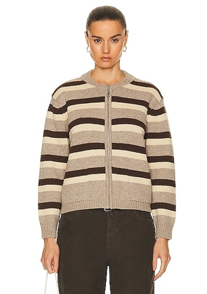 BODE Brewster Cardigan in Tan & Brown - Brown. Size L (also in M, XS).