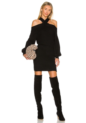 Line & Dot Ariana Cold Shoulder Sweater Dress in Black. Size XS.