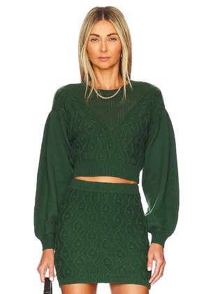 Tularosa Davina Sweater in Dark Green. Size M, S, XL, XS.