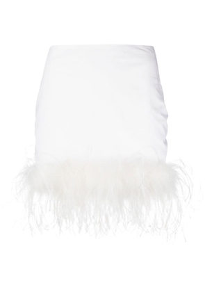 Giuseppe Di Morabito feather-trim detail mini skirt - 02 Milk White