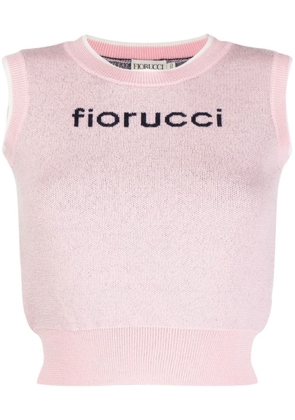 Fiorucci logo-print knit vest - Pink