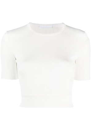 Helmut Lang ribbed cropped top - White