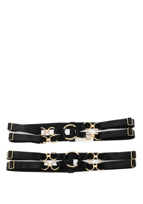 Bordelle Kleio double-strap bondage garters - Black