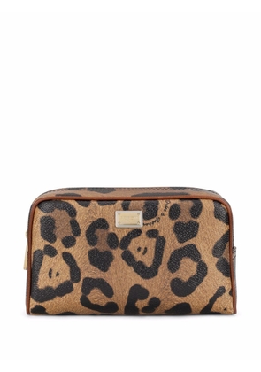 Dolce & Gabbana leopard-print makeup bag - Brown